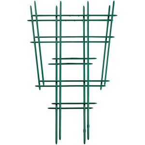 Due griglie per fiori dritte in plastica verde da 44 cm per piante in vaso.