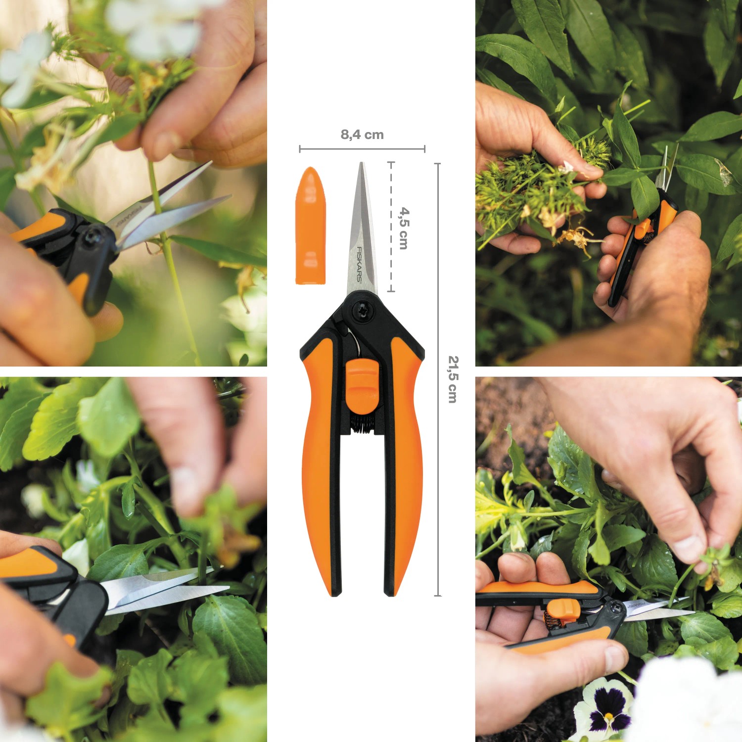 Forbici da giardino Fiskars Microtip SP130 per giardinaggio di precisione e tagli accurati.