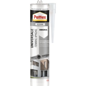 Pattex Silicone Universale, trasparente, per interni ed esterni.
