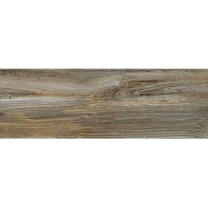 Piastrella effetto legno marrone con venature marcate per interni ed esterni.