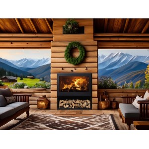 Stufa a legna Panadero Ave in acciaio 7,7 kW nero metallico