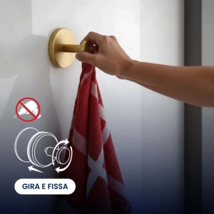 Gancio a ventosa metallo Ø 6 cm oro