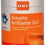 Barattolo di smalto colorato brillante arancione di OBI. Ideale per interni ed esterni.