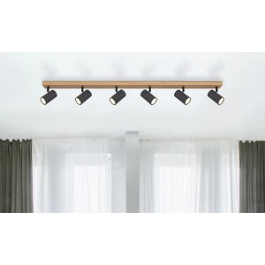 Faretto Globo Robby color grafite, 6 luci, per lampadine GU10, design moderno.