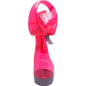 Ventilatore rosa t.b.t. con funzione spray per rinfrescarsi.