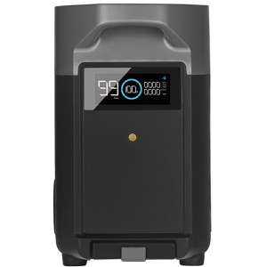 Batteria aggiuntiva EcoFlow Delta Pro Smart 3600 Wh in nero-grigio. Espansione per impianti solari con display LCD.