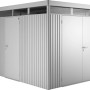 Porta aggiuntiva Biohort HighLine in argento per casette da giardino, con maniglia e serratura.