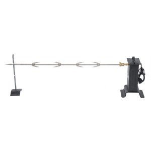 Girarrosto t.b.t. per barbecue a carbonella con motore e forchette.