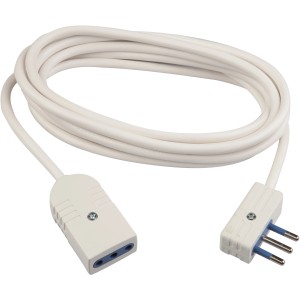 Prolunga t.b.t. bianca con spina e presa.