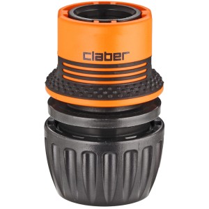 Raccordo Claber per sistemi di irrigazione, arancio/nero.