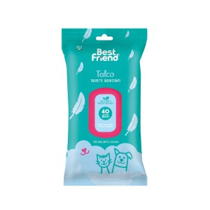 Salviette igieniche Best Friend Talco per cani e gatti, 40 pezzi.