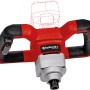 Miscelatore per vernice e malta a batteria Einhell Power X-Change TE-MX 18 Li (senza batteria) in rosso e argento, con maniglia.