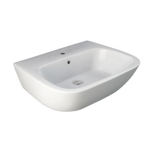 Lavabo t.b.t. in ceramica bianca per il bagno.