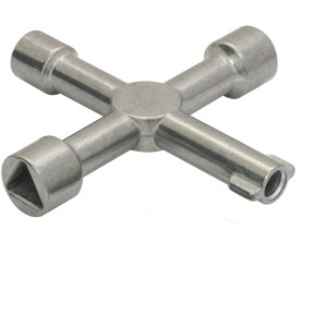 Chiave a croce t.b.t. per fornelli a gas, colore argento.