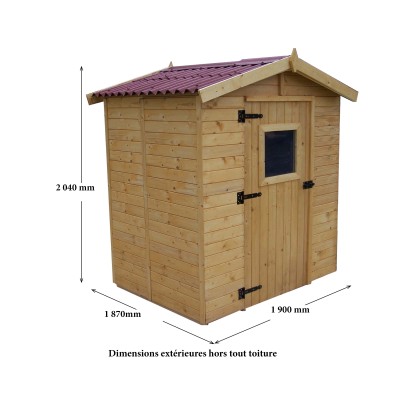 Casetta da giardino in legno sp 16 mm H204xL180xP187 cm