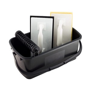 Set lavaggio piastrelle LUX, 3 pezzi, con secchio, spugna abrasiva e frattazzo per piastrellare.