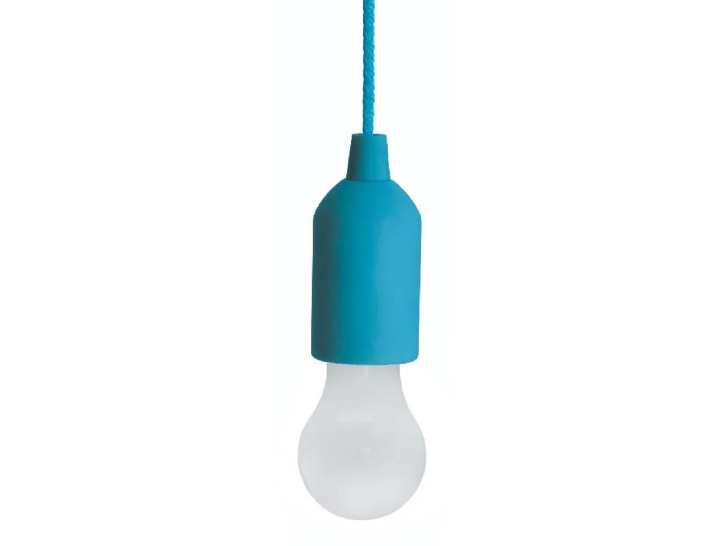 ABSINA Lampadina LED Portatile 1W Blu - Accensione A Strappo, Batterie Incluse, Luce Calda Per Giardino, Campeggio E Feste