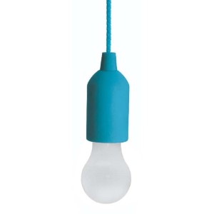 Lampada LED turchese con interruttore a tirante, idea regalo.