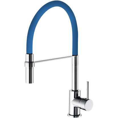 Rubinetto cucina monocomando Winter canna alta blu