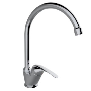 Miscelatore monocomando t.b.t. cromato per la cucina.