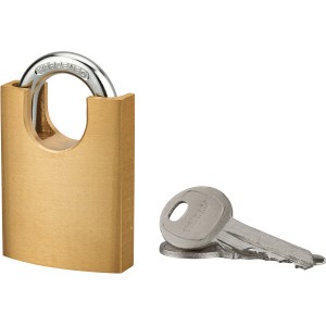 Lucchetto t.b.t. color ottone con chiave.
