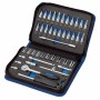 Set di chiavi a bussola LUX Classic, 45 pezzi con bussole, inserti e prolunga in custodia blu.