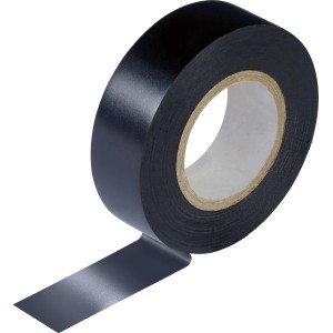 Nastro isolante nero, 15mm x 10m, in rotolo per installazioni elettriche.