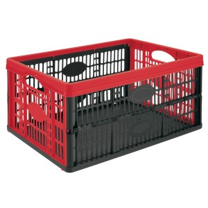 Cassa pieghevole rossa da 32 l, ideale per lo stoccaggio e salvaspazio.