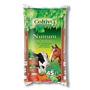 Sacco di concime universale Nutrum con mucca e cavallo, 45L.