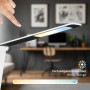 Lampada da scrivania a LED bianca Brilo Cuma con dimmer touch e ricarica induttiva.