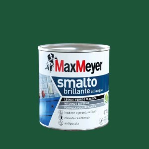 Smalto all`acqua poliuretanico brillante MaxMeyer verde scuro 0,75 l
