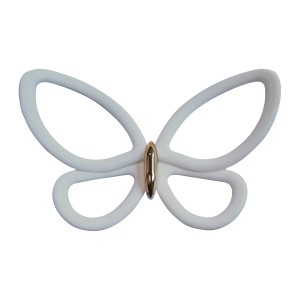 Adesivo da parete t.b.t. a forma di farfalla, bianco con dettaglio dorato.