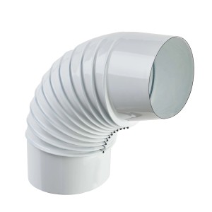 Curva per tubo fumario flessibile bianca per canne fumarie nella gamma Fumisteria.