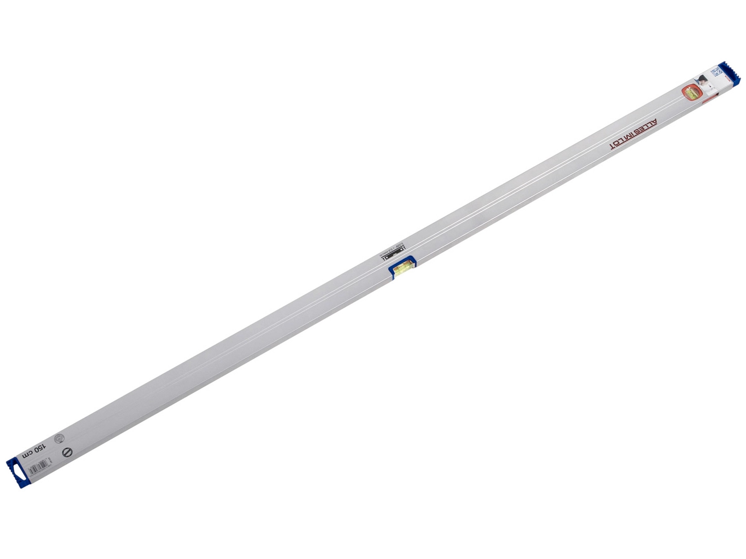 BMI 694040E - Livella a bolla in alluminio con profilo in alluminio, lunghezza 40 cm, altezza 0,5 mm/m, con tappi in gomma