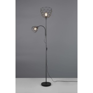 Lampada da terra Haval dimmerabile 700lm 5W metallo nero H 180 cm