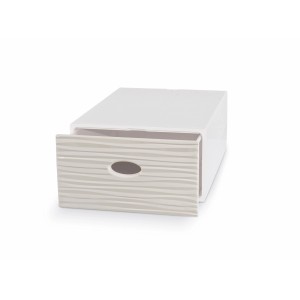 Contenitore t.b.t. con cassetto, bianco/beige. Ideale per lo stoccaggio.
