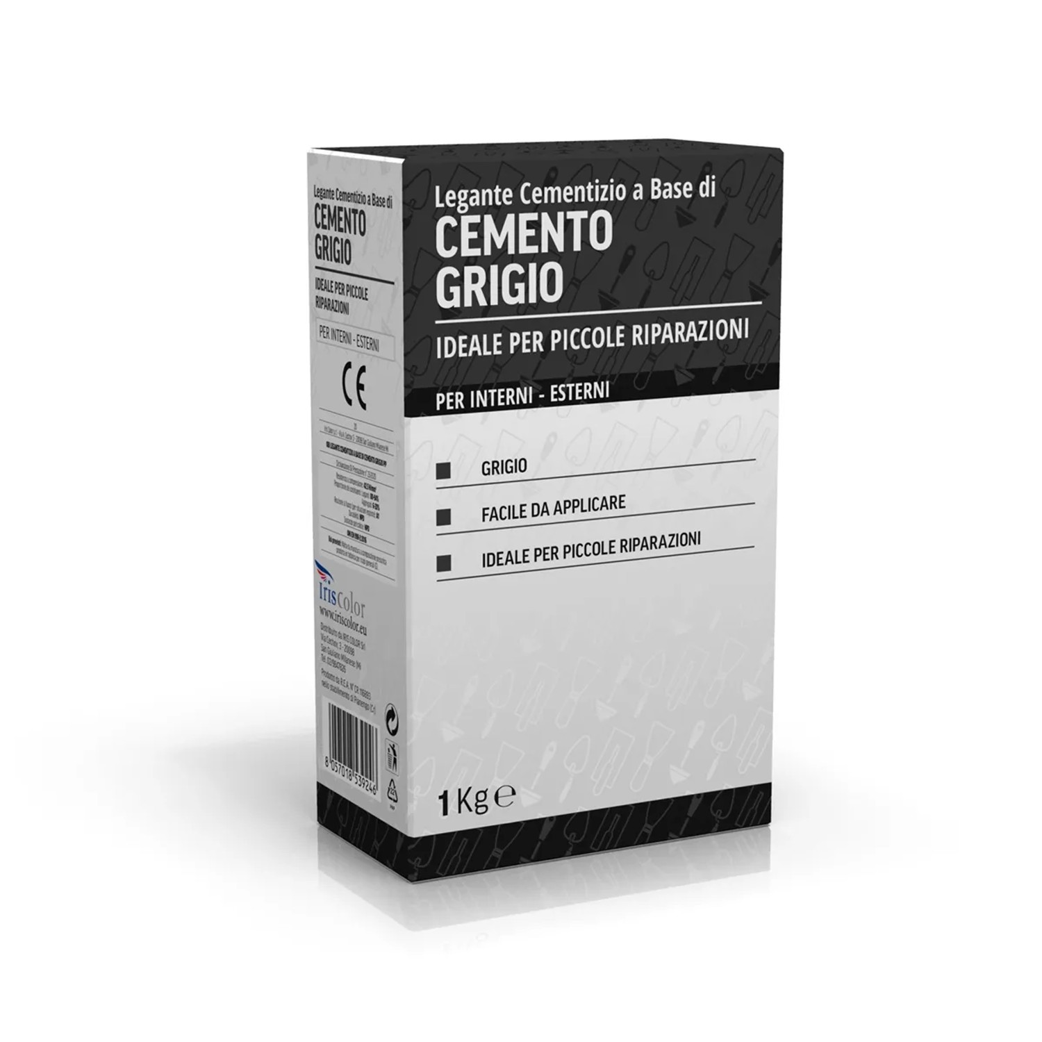 Confezione di cemento grigio per piccole riparazioni. Ideale per interni ed esterni.