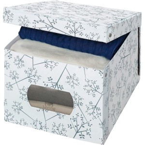 Organizer armadio con coperchio, decorato con un motivo floreale. Ideale per riporre i vestiti.