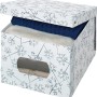Organizer armadio con coperchio, decorato con un motivo floreale. Ideale per riporre i vestiti.