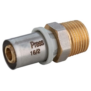 t.b.t. Raccordi in acciaio, raccordo a pressare con filetto, misura 16/2.