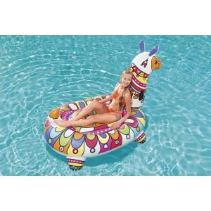 Bestway Schwimmtier POP Llama, colorato lama gonfiabile per divertimento in piscina.
