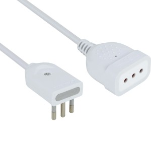 Multipresa bianca t.b.t. con spina e presa.