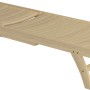 Lettino prendisole Canston in legno di acacia, oliato bianco, con design a listelli e ruote.