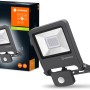 Faretto da esterno a LED Ledvance Endura Flood con sensore, 30W, 4000K, grigio scuro.