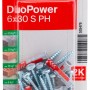 Tasselli Fischer DuoPower 6x30 S PH, confezione da 12. Tasselli universali per un fissaggio sicuro in diversi materiali.