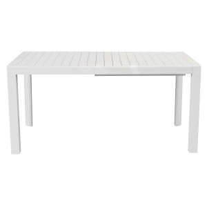 Tavolo da giardino bianco t.b.t. con design a listelli per esterni.