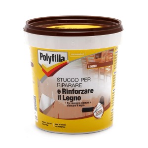 Secchio di stucco per legno Polyfilla, adatto per riparare e restaurare il legno in interni ed esterni.