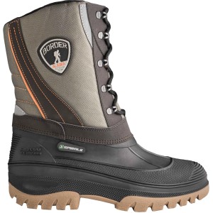 Stivale invernale per giardinaggio, robusto e caldo, con lacci e suola scolpita.