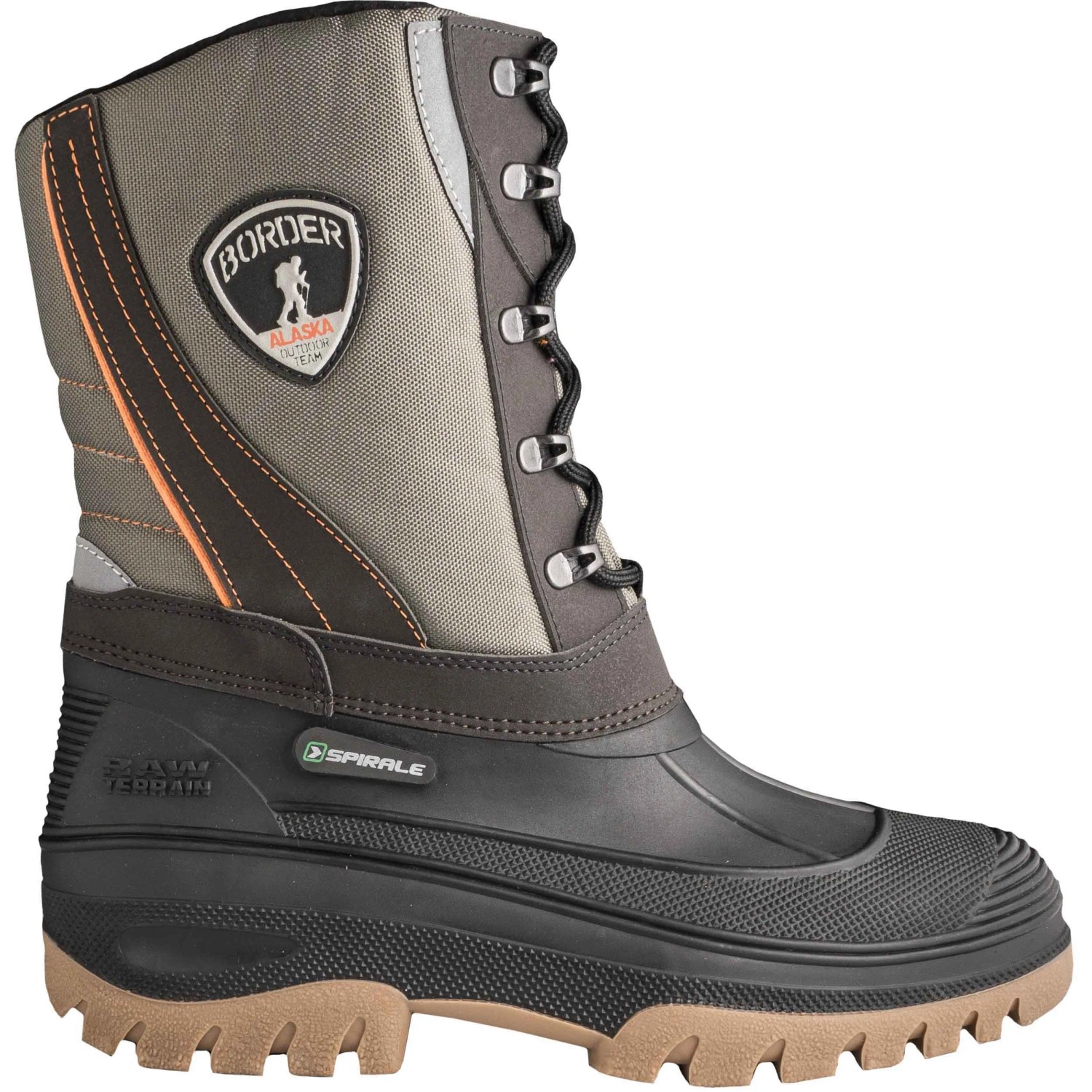 Stivale invernale per giardinaggio, robusto e caldo, con lacci e suola scolpita.