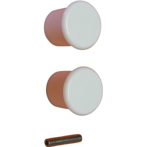 t.b.t. per doccia, pomelli bianchi e vite per accessori.